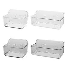 Clear Wall Mounted Storage Box Adhesive Organizers Rack for Bathroom or Kitchen