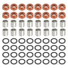 16 Pcs Skateboard Truck Nuts, 16 Spacers and 32 Pcs Axle Washers, Red