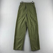 Vintage Military Pants Mens Fits 25x29 OG 107 Baker Trousers Sateen Vietnam 70s