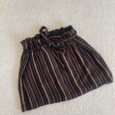 American Eagle Outfitter grunge neutral retro Striped Mini Skirt Tie Waist L