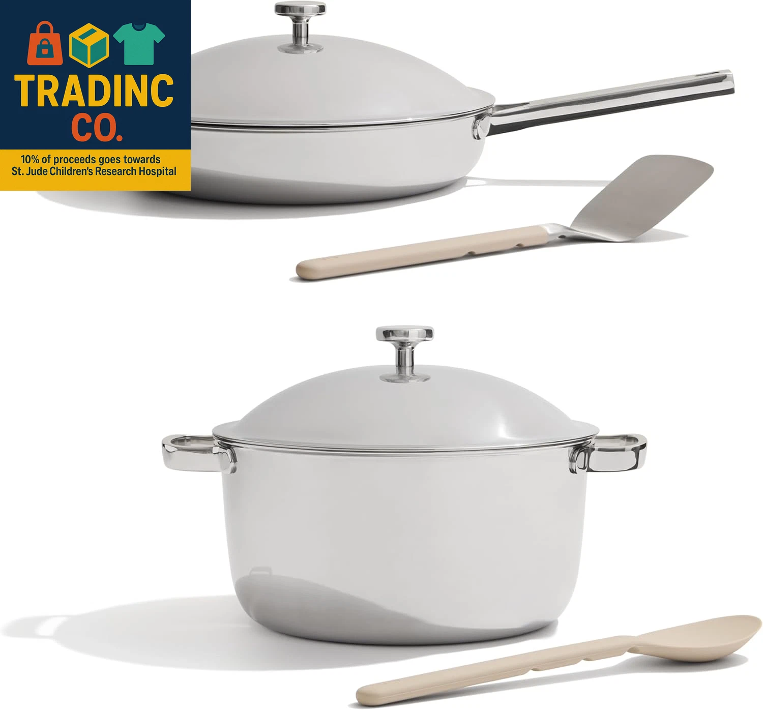 Titanium Pro Cookware Duo – Always Pan & Perfect Pot with Nonstick No-Coating Te