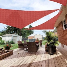 Patio Paradise 12' Red Triangle Sun Shade Sail Canopy HDPE Fabric UV Block