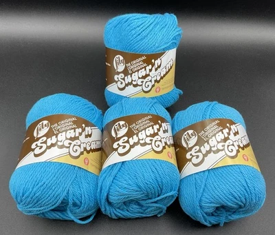 Lot of 4 - Lily Sugar ‘N Cream 4 Ply Cotton Yarn - Hot Blue - 2.5 Oz Skeins - Image 1 of 4