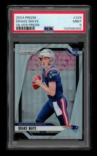 2024 Panini Prizm Silver Prizm: #329 Drake Maye PSA 9 MINT