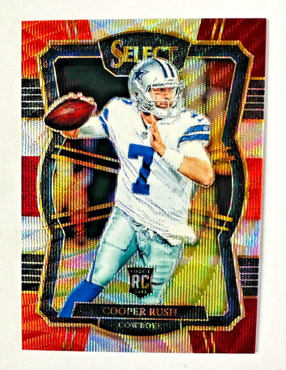 2017 Panini Select Cooper Rush Tri Color Wave RC SP #/149 Premier Cowboys Rookie