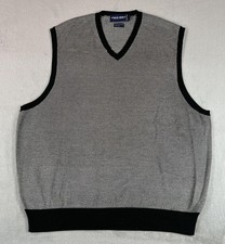Vintage Polo Golf Ralph Lauren Vest Men XL Black White Silk Blend Hong Kong Made
