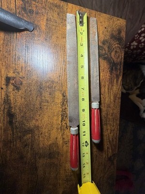 2 Vintage Craftsman Hand Files W/ Red Handles 8  &  10 