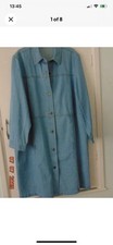 Vintage Ladies Denim Coat/Dress, Size 24-26 Pale Blue.  100% Cotton