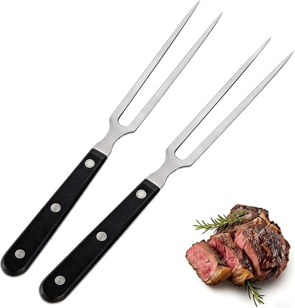 Fleischgabel 2Er Set 29Cm Edelstahl Mit Kunststoffgriff FüR Grill KüChe Braten-image