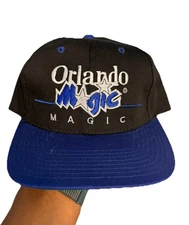 Vintage VTG 90s Orlando Magic Youngan Black Blue SnapBack Hat Cap DEADSTOCK