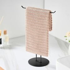 T-Shaped Hand Towel Holder Stand   Countertop Stainless Steel Black