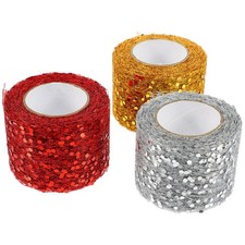 3 Rolls Decorative Tulle Home Accessories Flower Embroidered Fabric