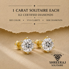 2.00CTW Round Lab Grown Diamond Stud Six Pron...