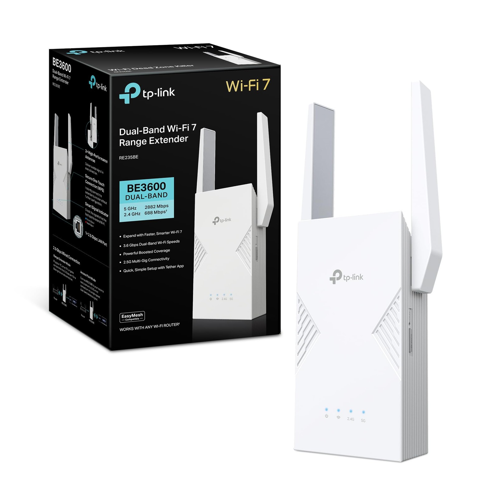 TP-Link RE235BE WiFi 7 BE3600 | Ripetitore WiFi Potente con Porta 2.5G