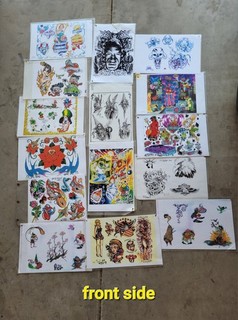 Vintage Tattoo Flash Art Sheets Lot 1990s And Early 2000s