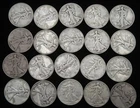 20 WALKING LIBERTY HALF DOLLARS 90% SILVER US COINS MIXED DATES $10 FACE ROLL NR