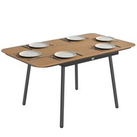 Gartentisch 140 X 80 Cm FüR 6 Personen RostbestäNdig Outdoor Esstisch Teak