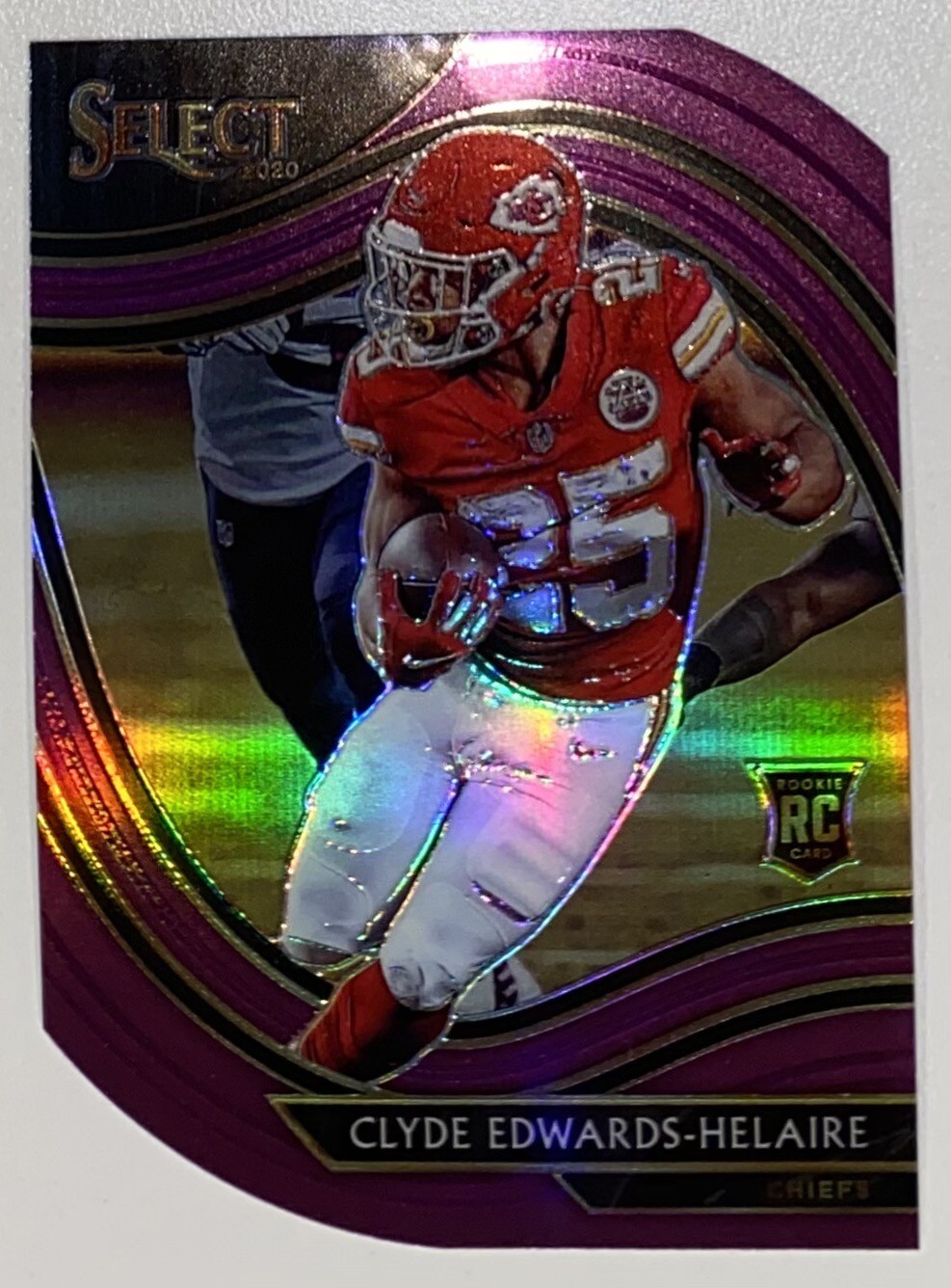Clyde Edwards-Helaire 2020 Select Field Level Purple Prizm Die Cut Rookie 354 RC