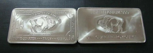 Cool! Titanium Buffalo Bullion Bar 1/4 OZ