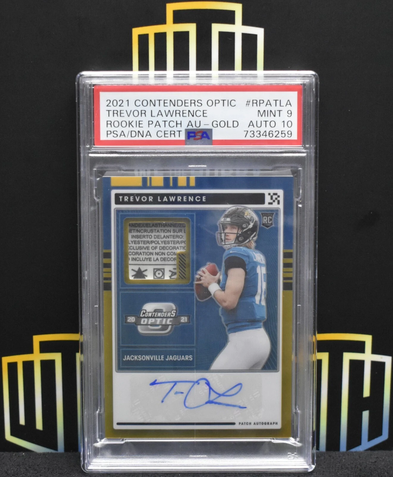 Trevor Lawrence Panini Contenders Optic Rookie Patch Autographs #RPATLA Gold