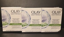 3 Boxes - Olay Daily Facials Water-Activated Dry Cloths Sensitive Clean 33ct/Box