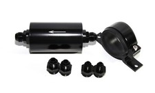 An6 An8 An10 High Flow 50 Micron Cleanable Ss Racing Inline Fuel Filter Black