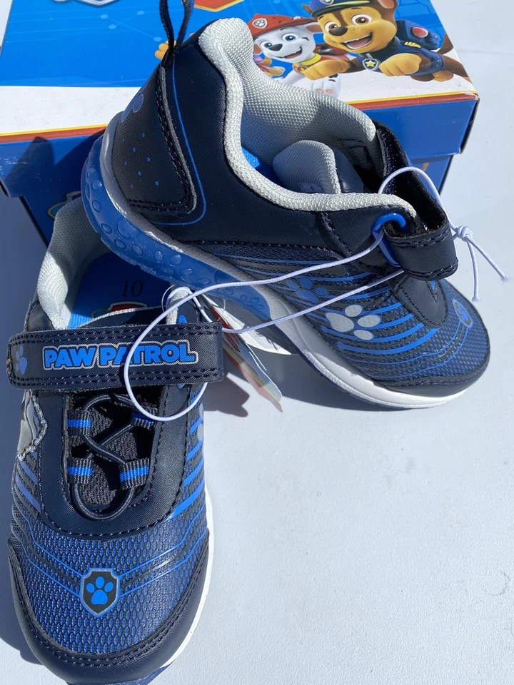 Tenis iluminados PAW Patrol para niños pequeños con gancho y bucle - azules talla 10 o 1 nuevos en caja Foto 2 de 4