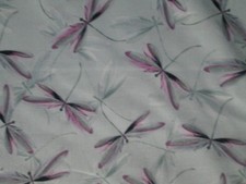 Dragonfly Dragon Fly Purple Gray Light Green Cotton Fabric FQ