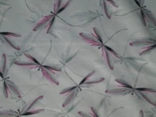 Dragonfly Dragon Fly Purple Gray Light Green Cotton Fabric FQ 