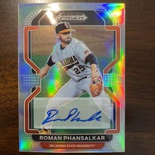 2022 Panini Prizm Draft Picks Baseball Roman Phansalkar Silver Autograph