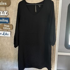 H&M Conscious Collection Long Sleeve Black Dress Size 14