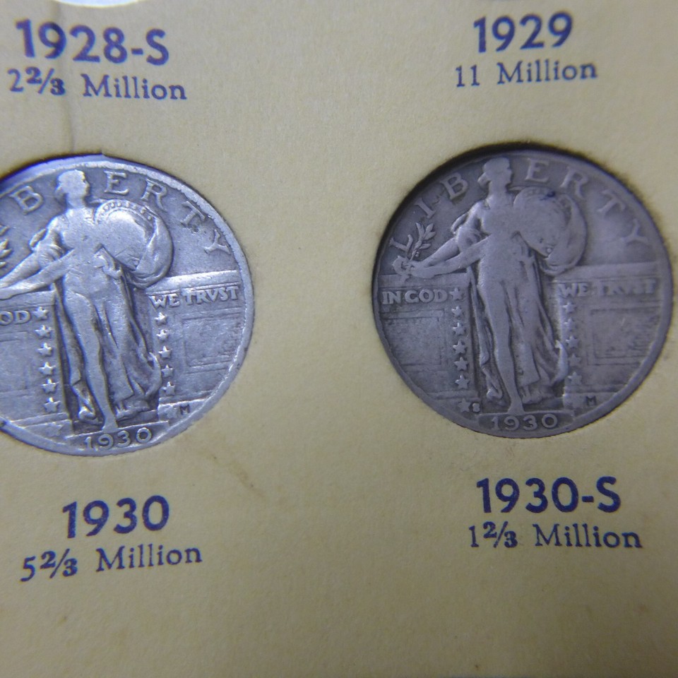 19161930 Standing Liberty Quarters Partial Set Library of Coins folder