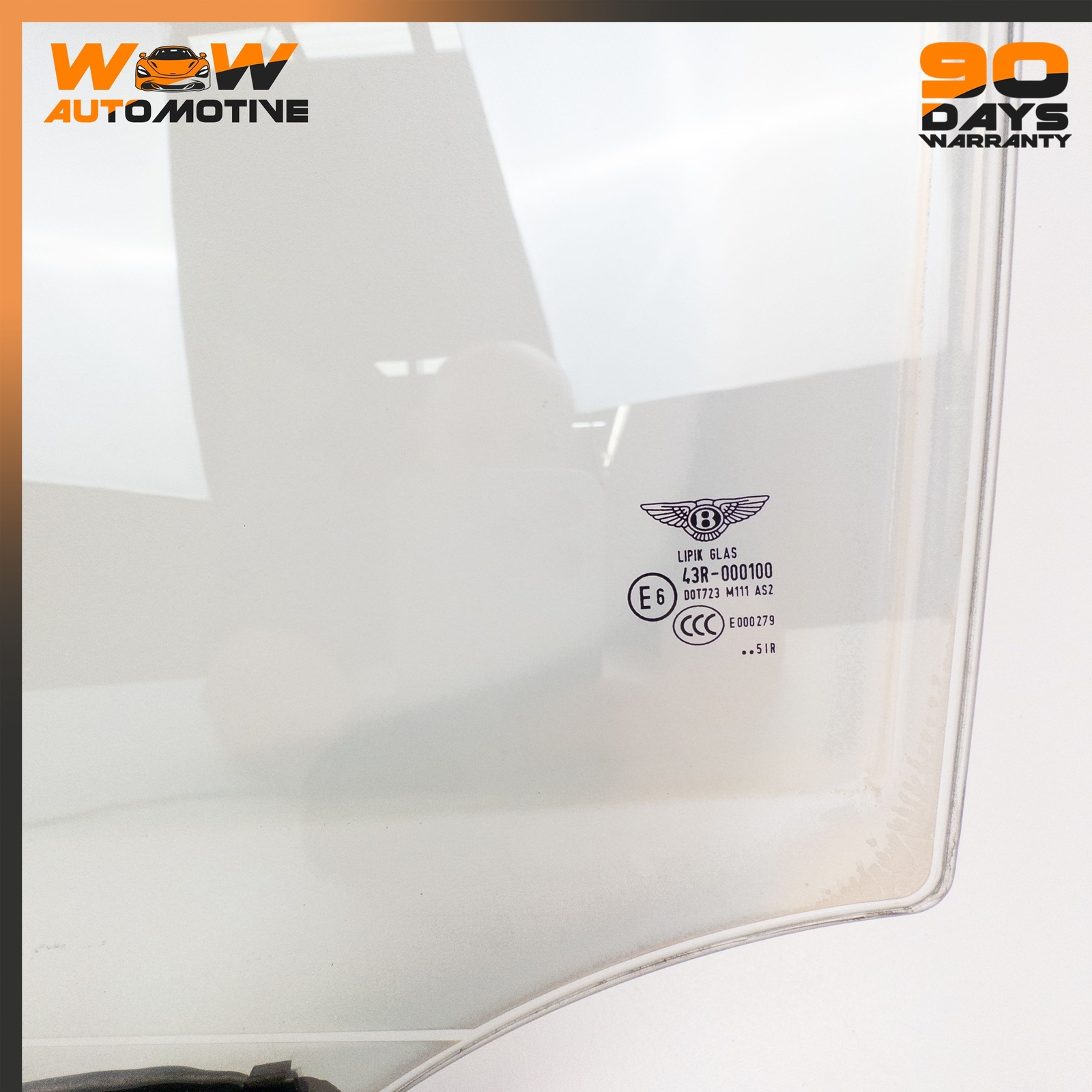 06-13 BENTLEY CONTINENTAL FLYING SPUR REAR LEFT DRIVER SIDE WINDOW GLASS OEM