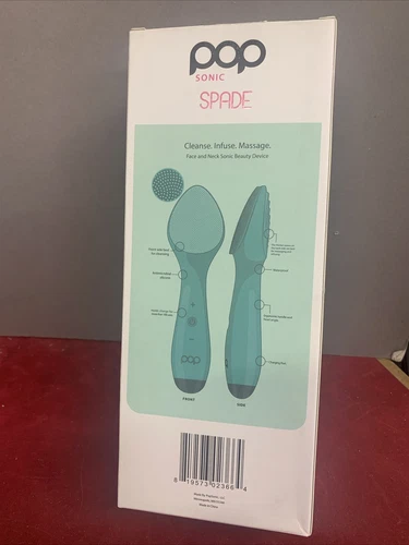 Pop Sonic Spade Face & Neck Sonic Beauty Cleansing Device Infuse Massage  Teal - Picture 2 of 2