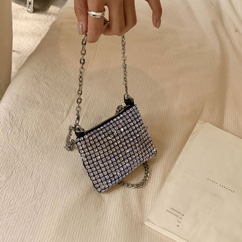 Rhinestone Coin Purse Durable Mini Shoulder Bag for Daily Leisure