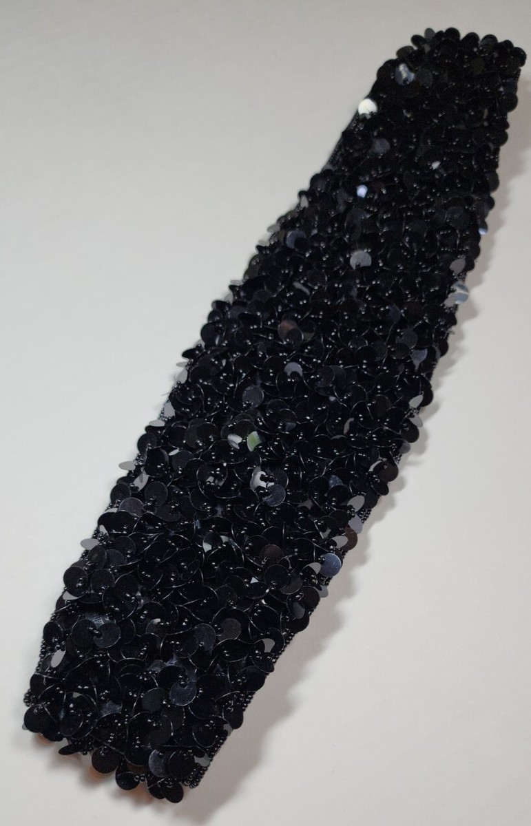 Vtg Carla Marchi Sequins & Beads Black Belt Sz S/M Formal  display picture 1