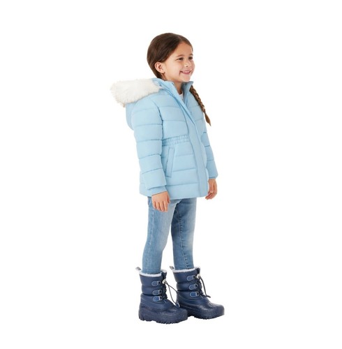 Member's Mark NEW SMALL BLUE TODDLER Girls Faux Fur Trim Hood Puffer Jacket 1111 - Picture 8 of 21