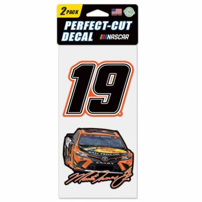 2021 MARTIN TRUEX JR  #19 BASS PRO SHOPS NASCAR 3'' X 3'' PERFECT CUT DECAL 2 PACK