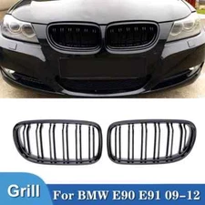 Gloss Black Front Kidney Dual Slats Grill For BMW E90 E91 LCI 3 series 2008-2011