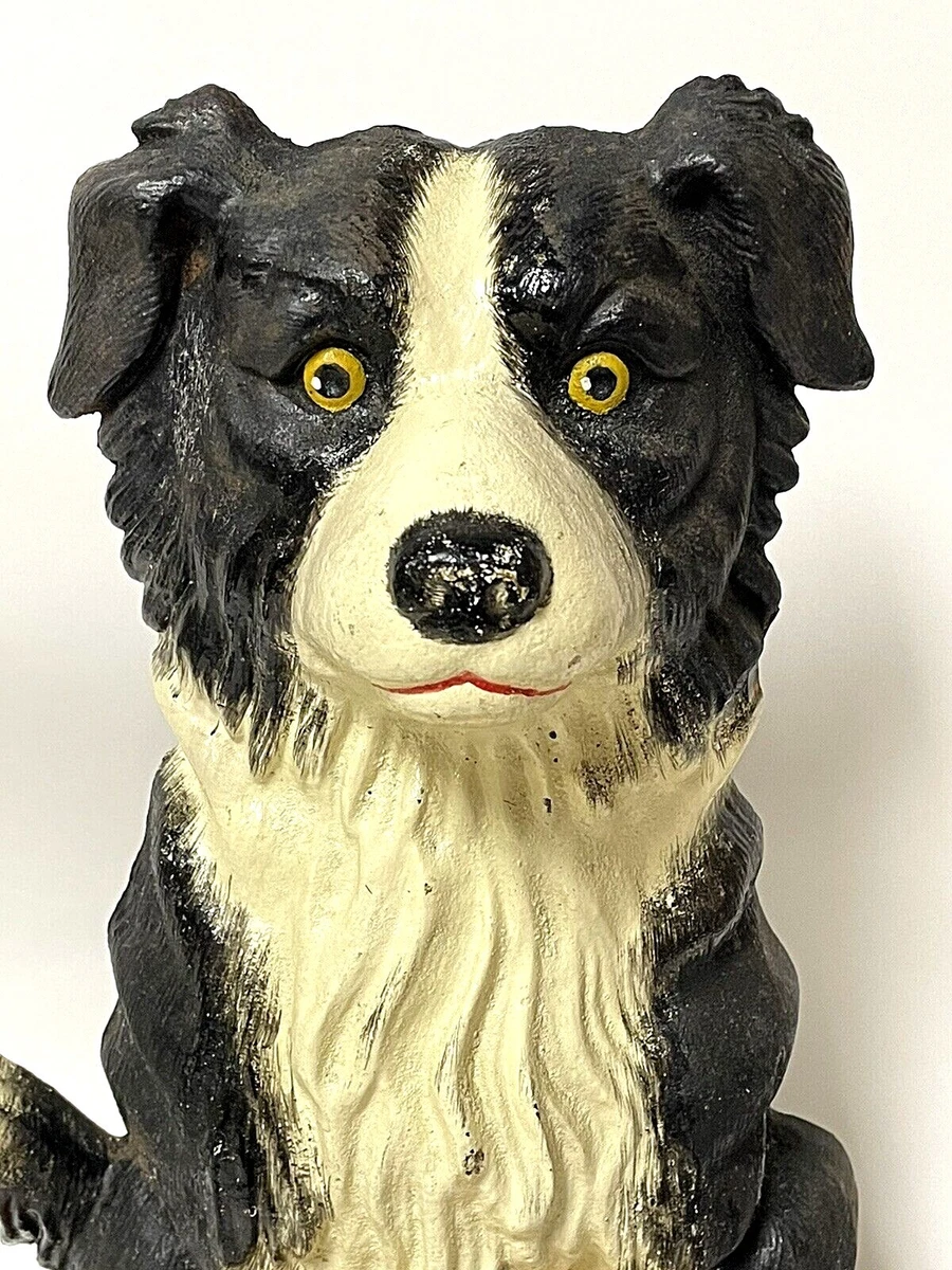 Vintage Border Collie Sheepdog Hand Painted Cast Iron Doorstop eBay