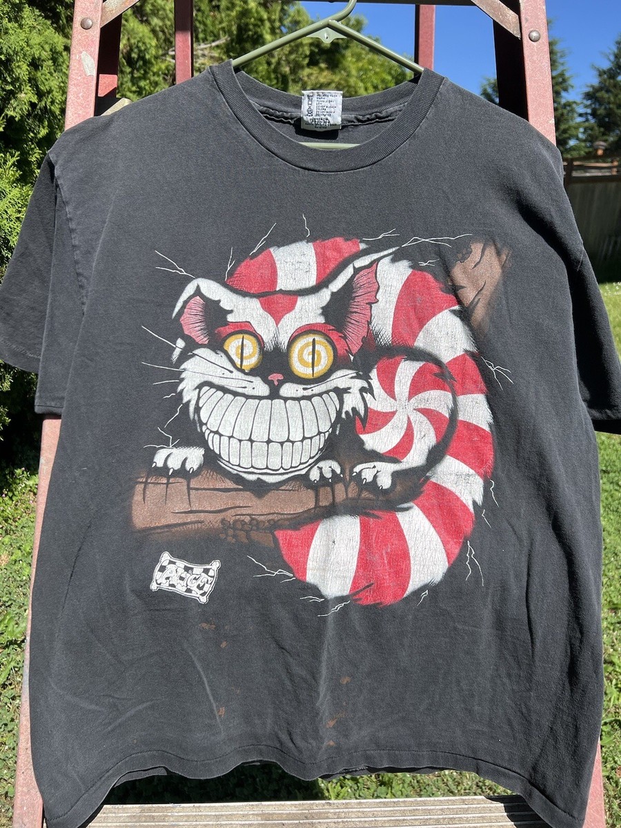 Alice in Wonderland Cheshire Cat Vintage T Shirt 90s Black T Alice in Wonderland Cheshire Cat Vintage T Shirt 90s Black T