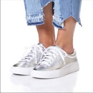 tory burch silver sneakers