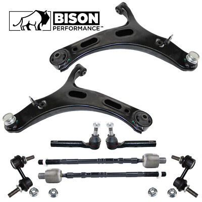 Bison Performance 8pc Front Control Arm Sway Bar Tie Rod Ends Kit For Legacy AWD