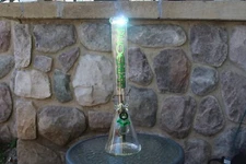 Green Phoenix Star, 18" tall ", 14mm bowl 7mm thick. 5" base Dia.