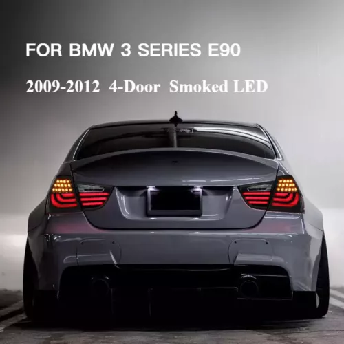 Black LED Rear Tail Lights Fits for BMW E90 3 Series 325i 328i Sedan 2009-2011 - Picture 9 of 13