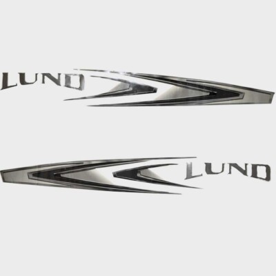 Lund Boat Logo Decal 2280382 | Crossover 2018 Gray Black (Set of 2)