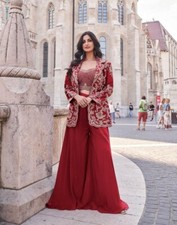 SAYURI INDO WESTERN WOMEN SHORT JACKET GIRL COCKTAIL SILK DRESS 11421