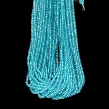 AAA Natural Sky Blue Apatite Gemstone 3mm Faceted Rondelle Beads 13inch Strand