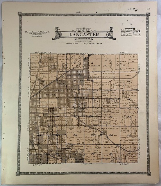 ORIGINAL 1921 Map of Lancaster Township / Atlas Lancaster County
