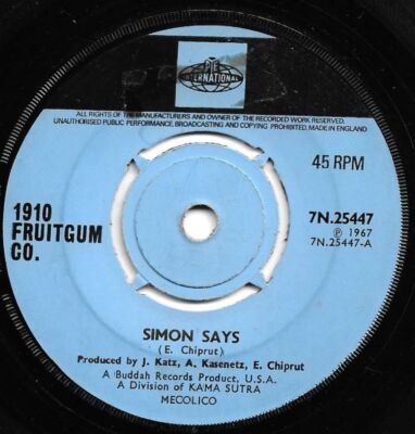 1910 Fruitgum Company Simon Says 7'' Single (1967) Pye International 7N.25447